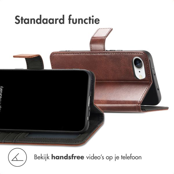 imoshion Luxe Bookcase Apple iPhone SE (2022 / 2020) / 8 / 7 / 6(s) - Donkerbruin