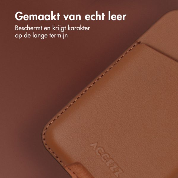 Accezz Leren Kaarthouder - Geschikt voor MagSafe en Qi2 - Sienna Brown