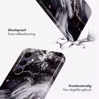 Selencia Vivid Backcover Samsung Galaxy S24 FE - Chic Marble Black