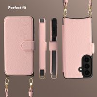 Selencia Riva Bookcase with MagSafe and phone strap Samsung Galaxy S26 - Old Pink