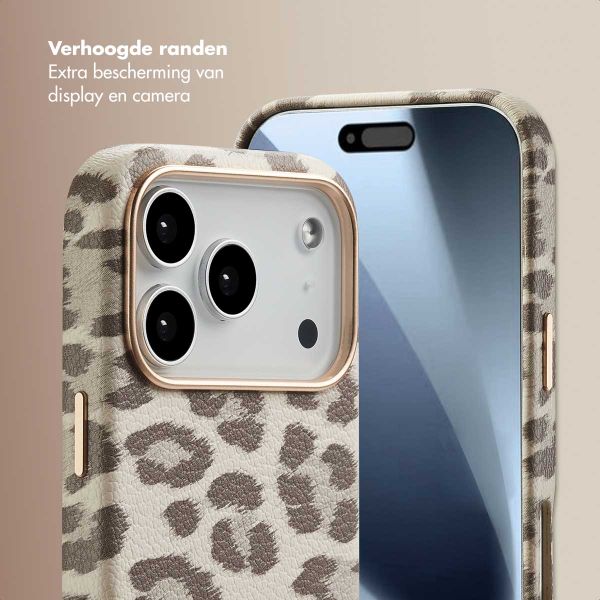 Selencia Sabi Backcover Panterprint met MagSafe Apple iPhone 17 Pro - Soft Ivory