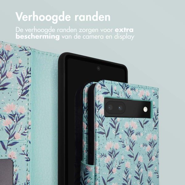 imoshion Design Bookcase Google Pixel 6a - Blue Flowers