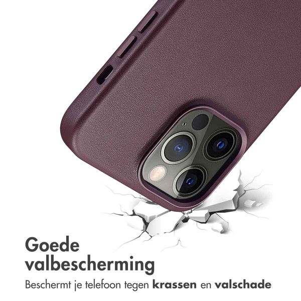 Accezz MagSafe Leather Backcover Apple iPhone 15 Pro Max - Heath Purple