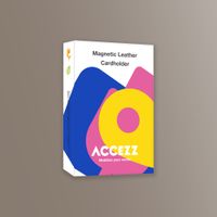 Accezz Magnetic Leather Card Holder - Compatible with Apple Find My - Coffee Brown