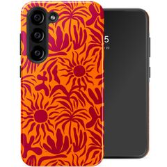 Selencia Vivid Tough Backcover Samsung Galaxy S23 - Tropical Vibes Apricot