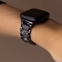 Selencia Sparkle schakelband Apple Watch Series 1 t/m 9 / SE (38/40/41 mm) | Series 10 / 11 (42 mm) - Zwart