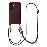 Selencia Nova Telefoonhoes met Koord en Pashouder Samsung Galaxy S25 / S24 - Bold Burgundy