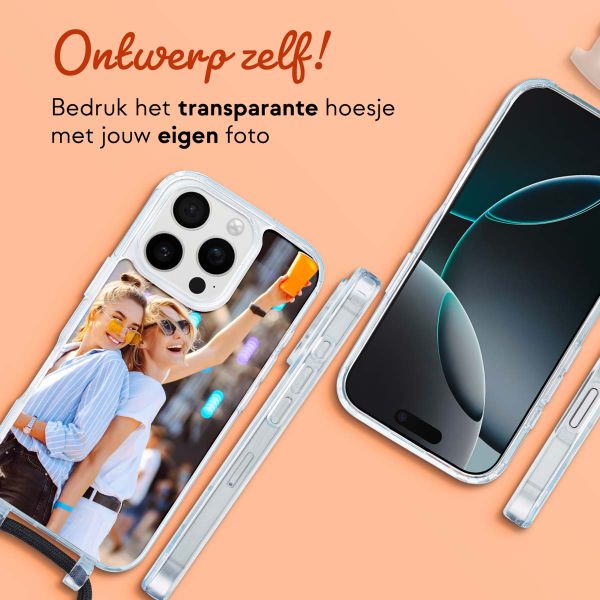 Ontwerp je eigen MagSafe Backcover met afneembaar koord Apple iPhone 16 Pro - Transparant