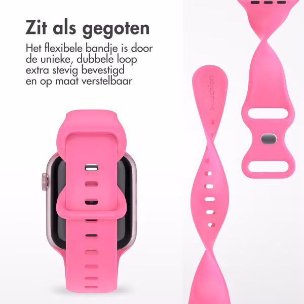imoshion Siliconen⁺ bandje Apple Watch Series 1 t/m 9 / SE (38/40/41 mm) | Series 10 / 11 (42 mm) - Maat S/M - Barbie Pink