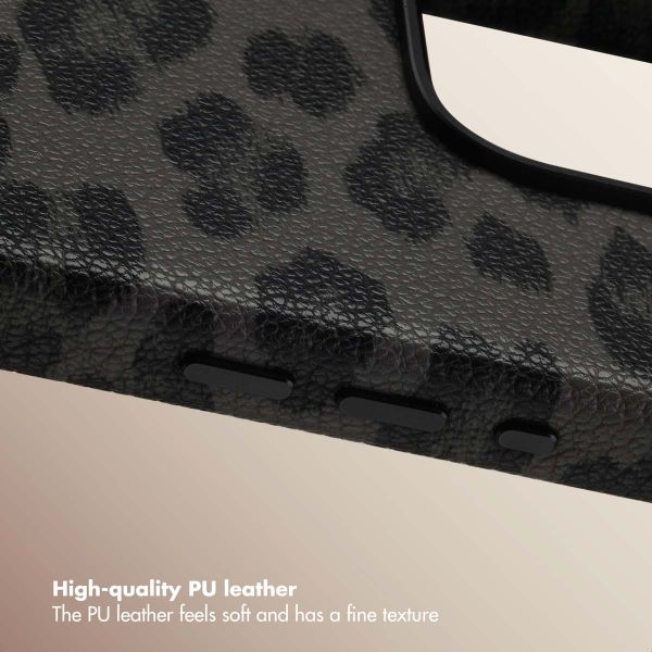 Selencia Sabi Back Cover Panther Print with MagSafe Apple iPhone 16 Pro - Midnight Black