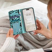 imoshion Design Bookcase Apple iPhone 11 - Black Blue Stripes