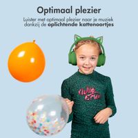 imoshion Kids LED Light Cat Ear Bluetooth Headphones - Kinder koptelefoon - Draadloze koptelefoon + AUX kabel - Groen