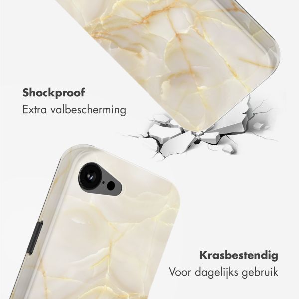 Selencia Vivid Backcover met MagSafe Apple iPhone 16e - Golden Beige Marble