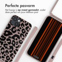 imoshion Siliconen design hoesje met koord iPhone 15 Plus - Animal Pink