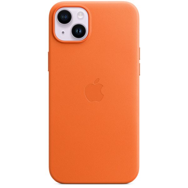 Apple Leather Backcover MagSafe iPhone 14 Plus - Oranje