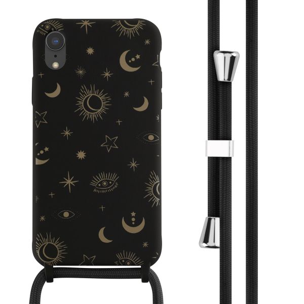 imoshion Siliconen design hoesje met koord iPhone Xr - Sky Black