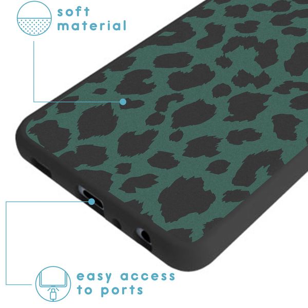 imoshion Design hoesje Samsung Galaxy A72 - Luipaard - Groen / Zwart