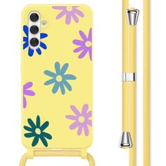 imoshion Siliconen design hoesje met koord Samsung Galaxy A54 (5G) - Yellow Flower Distance