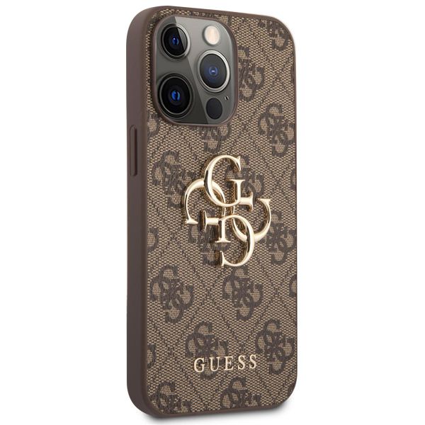 Guess 4G Metal Logo Backcover iPhone 13 Pro - Bruin