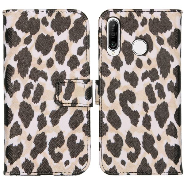 imoshion Design Softcase Bookcase Huawei P30 Lite - Golden Leopard