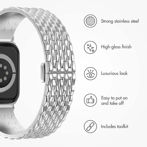 Selencia Steel Dragon Band Apple Watch | 38/40/41/42 mm - Silver