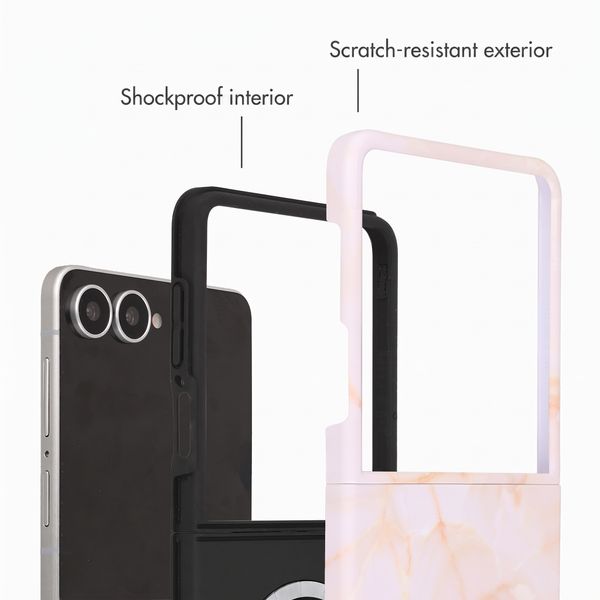 Selencia Vivid Back Cover with MagSafe Samsung Galaxy Z Flip 8 - Golden Beige Marble