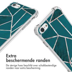 imoshion Design hoesje met koord Apple iPhone SE (2022 / 2020) / 8 / 7 - Petrol Green Graphic