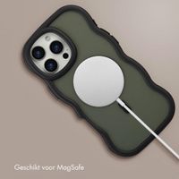 Selencia Wavy Backcover met MagSafe Apple iPhone 16 Pro Max - Zwart