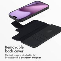 Accezz 2-in-1 Leather Bookcase with MagSafe Apple iPhone 17 - Onyx Black
