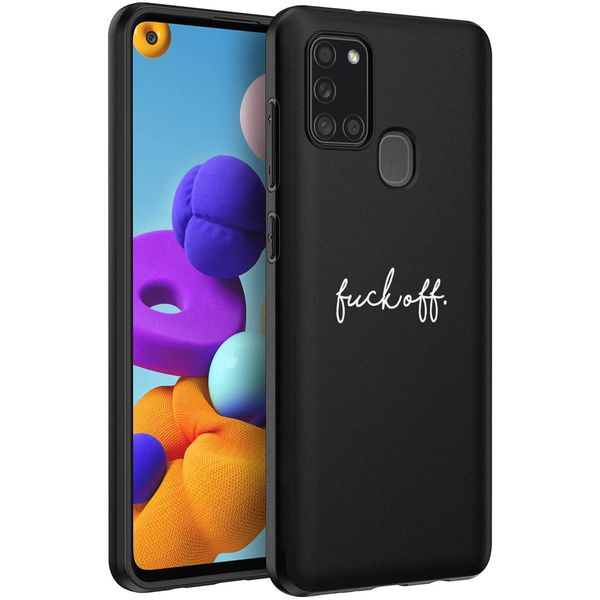 imoshion Design hoesje Samsung Galaxy A21s - Fuck Off - Zwart