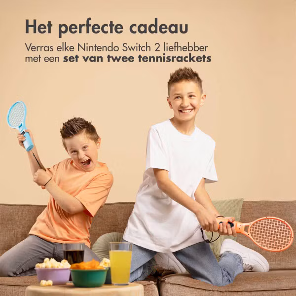 imoshion Tennisrackets Nintendo Switch 2 - Set van 2 - Blauw / Rood