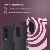 Selencia Vivid Backcover Samsung Galaxy S25 Edge - Wavy Swirl Pink Plum