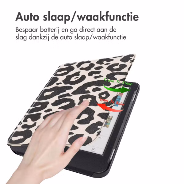 imoshion Design Slim Hard Case Bookcase Kobo Clara Colour / BW - Leopard