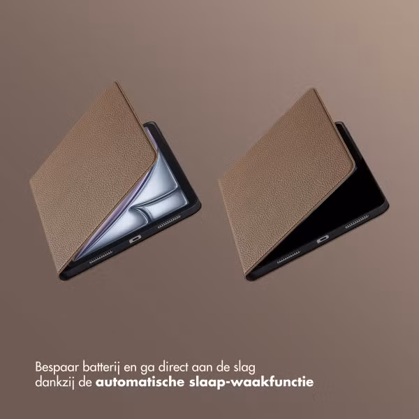 Selencia Riva Bookcase Apple iPad Air 11 inch (2025) M3 / (2024) M2 / Air 5 (2022) / Air 4 (2020) - Mocha Brown