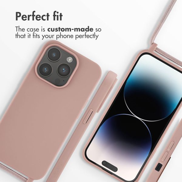 imoshion Silicone Case with Strap Apple iPhone 14 Pro - Sand Pink