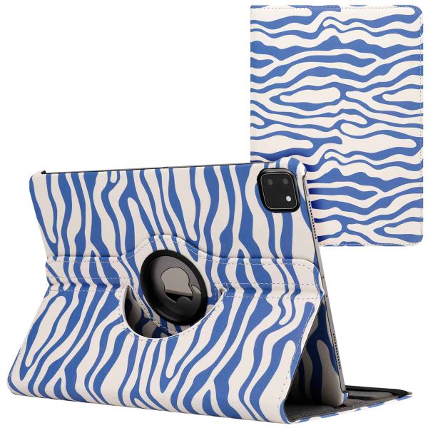 imoshion 360° Draaibare Design Bookcase Apple iPad Pro 11 (2022 / 2021 / 2020 / 2018) - White Blue Stripes