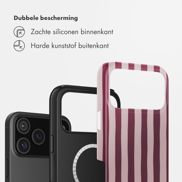 Selencia Vivid Backcover met MagSafe Apple iPhone 18 Pro Max / 17 Pro Max - Bonbon Stripe Raspberry