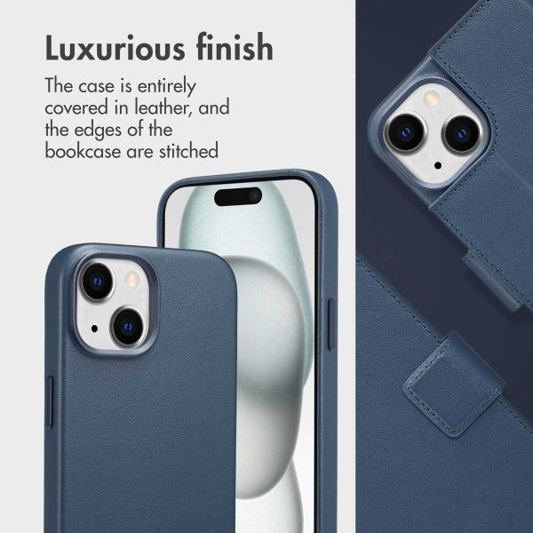 Accezz 2-in-1 Leather Bookcase with MagSafe Apple iPhone 15 - Nightfall Blue