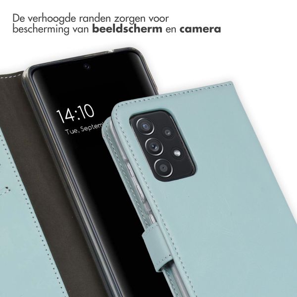 Selencia Echt Lederen Bookcase Samsung Galaxy A52(s) (5G/4G) -Lichtblauw