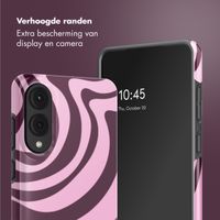 Selencia Vivid Backcover Samsung Galaxy S25 Edge - Wavy Swirl Pink Plum