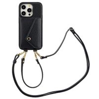 Selencia Sera Phone Case with Cord and Envelope Card Holder Apple iPhone 14 Pro - Black