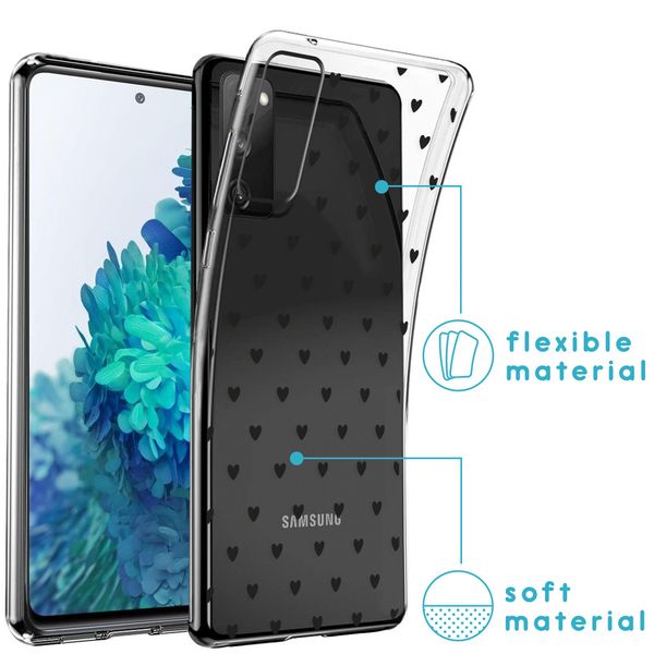 imoshion Design hoesje Samsung Galaxy S20 FE - Hartjes - Zwart