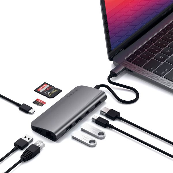 Satechi USB-C Multimedia Adapter | Multiport adapter voor laptop - Space Grey