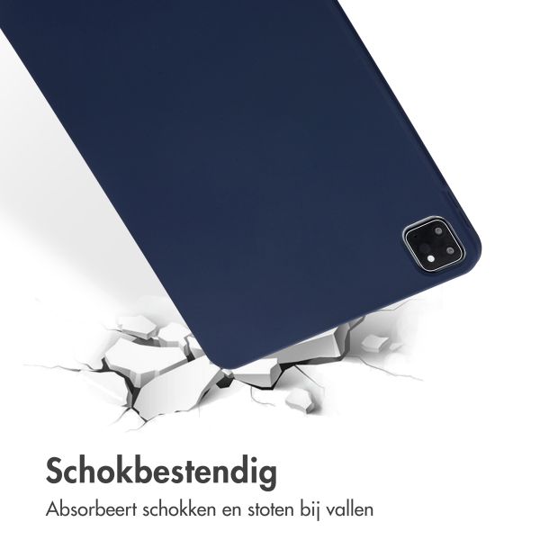 Accezz Liquid Silicone Backcover met penhouder Apple iPad Pro 11 (2022 / 2021 / 2020 / 2018) - Donkerblauw