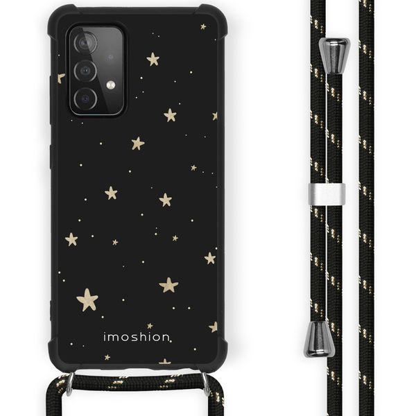 imoshion Design hoesje met koord Samsung Galaxy A52(s) (5G/4G) - Sterren - Zwart / Goud