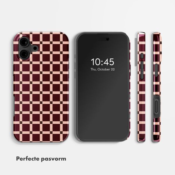 Selencia Vivid Backcover met MagSafe Apple iPhone 16 - Check This Burgundy
