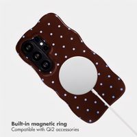 Selencia Vivid Wavy Back Cover with MagSafe Samsung Galaxy S26 Ultra - Happy Dots Chocolate