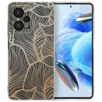 imoshion Design hoesje Xiaomi Redmi Note 12 Pro (5G) - Golden Leaves Transparant
