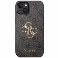 Guess 4G Metal Logo Backcover Apple iPhone 15 - Grijs