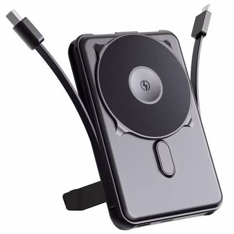 imoshion 4-in-1 MagSafe Powerbank met standaard 10.000 mAh - Power Delivery - iPhone / AirPods / Apple Watch - Zwart